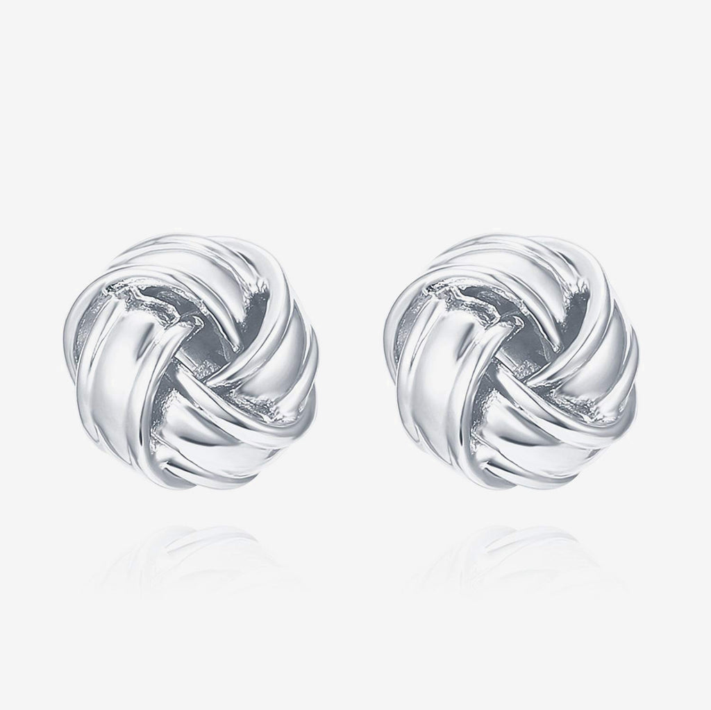 Love Knot Studs White Gold Earring 