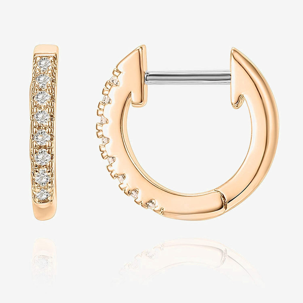 Giselle Solid 14k Gold Huggies 14k Yellow Gold Earring 