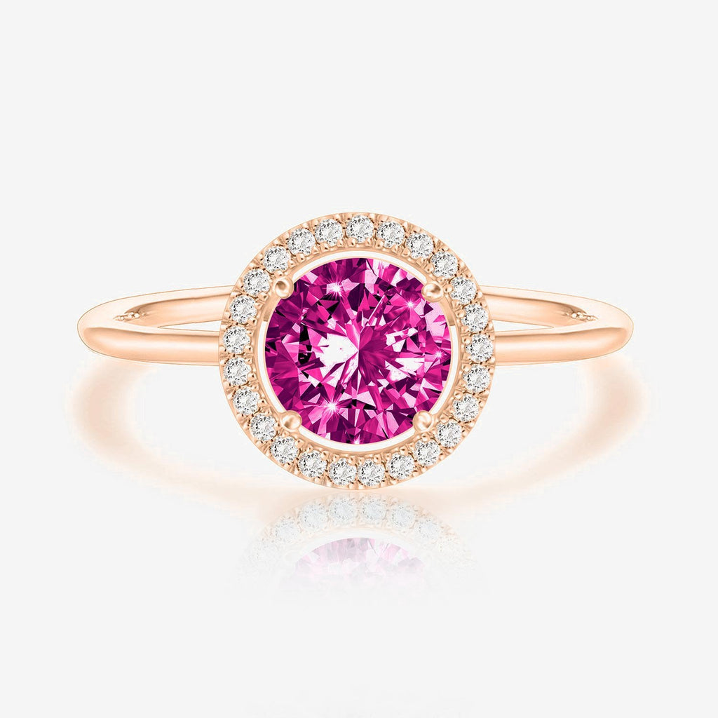 Swarovski Crystal Birthstone Ring February, Rose gold Ring 