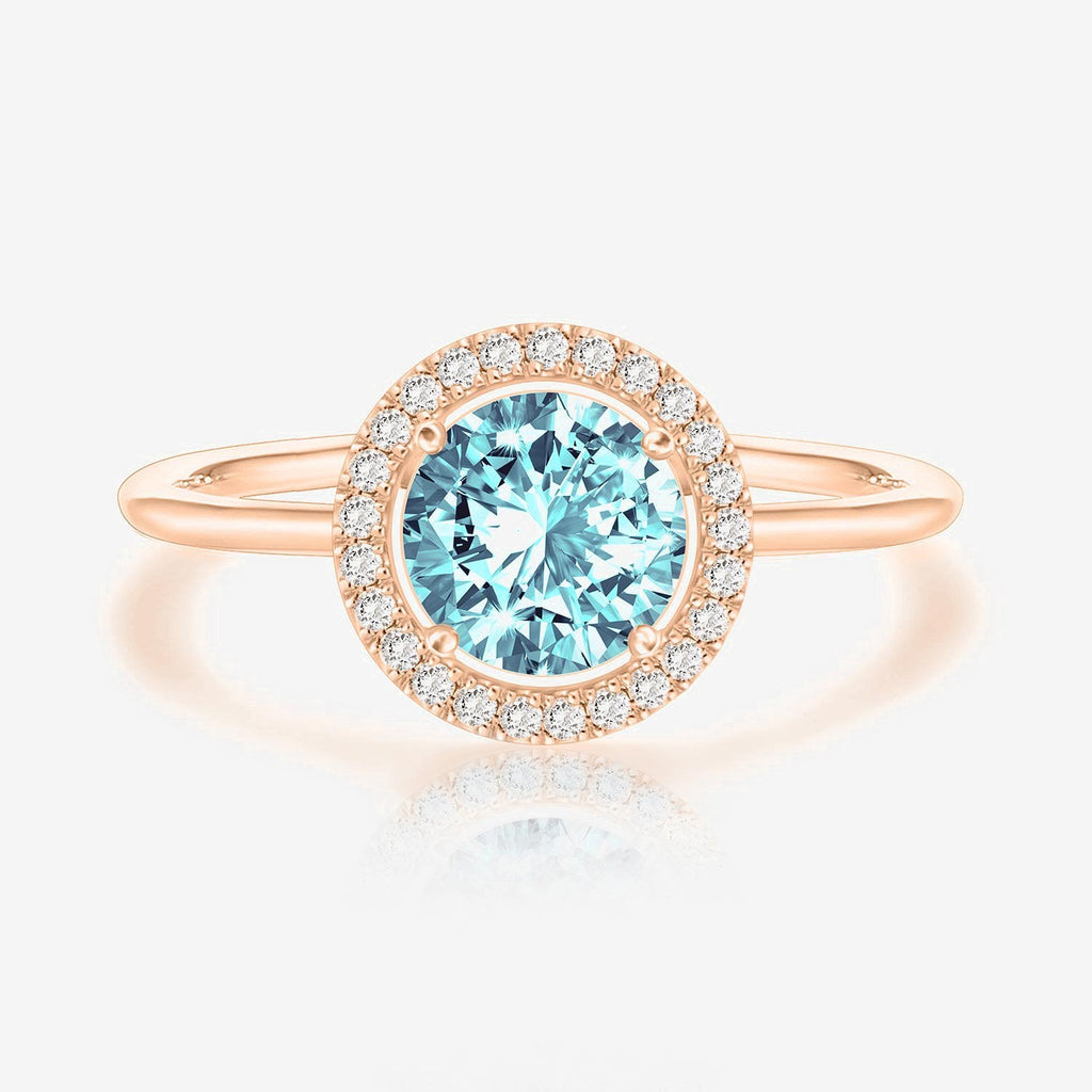 Swarovski Crystal Birthstone Ring March, Rose Gold Ring 