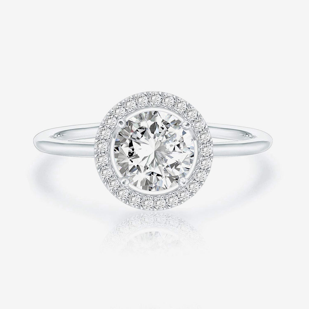 Swarovski Crystal Birthstone Ring April, White Gold Ring 