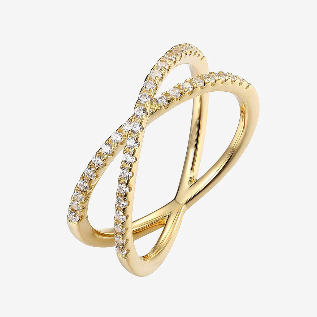 Initial Letter Ring 5, 6, 7, 8, 9, Yellow Gold Ring 