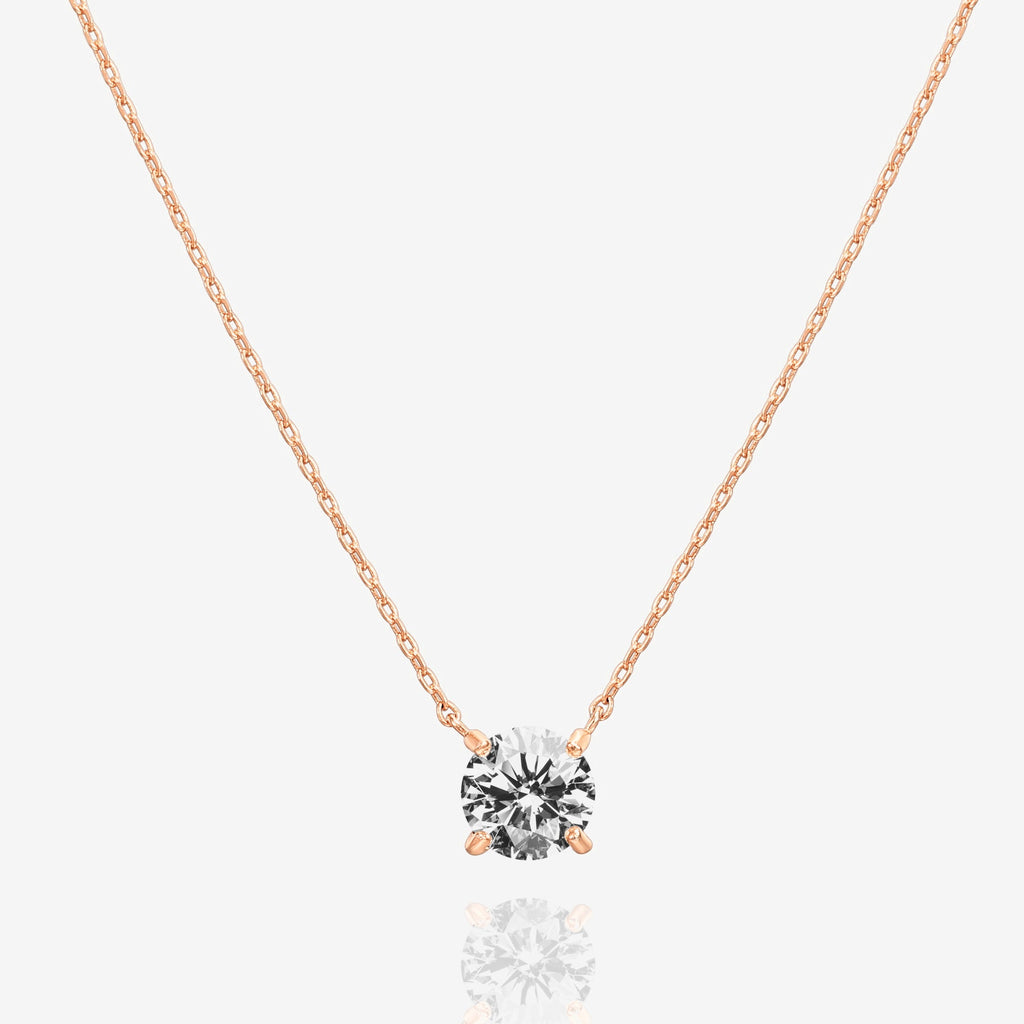 Solitaire Necklace Rose Gold Necklace 