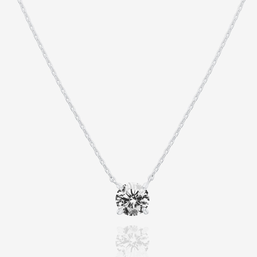 Solitaire Necklace White Gold Necklace 