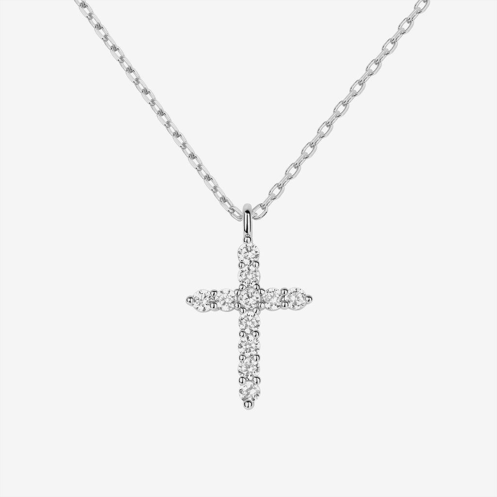 Cross Pendant White Gold Necklace 