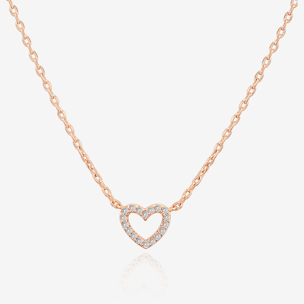 Open Heart Necklace Rose Gold Necklace 