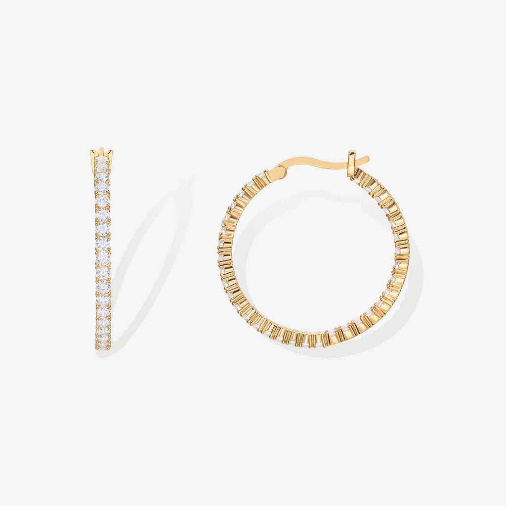 Inside-Out Hoops Yellow Gold, 30mm Earring 