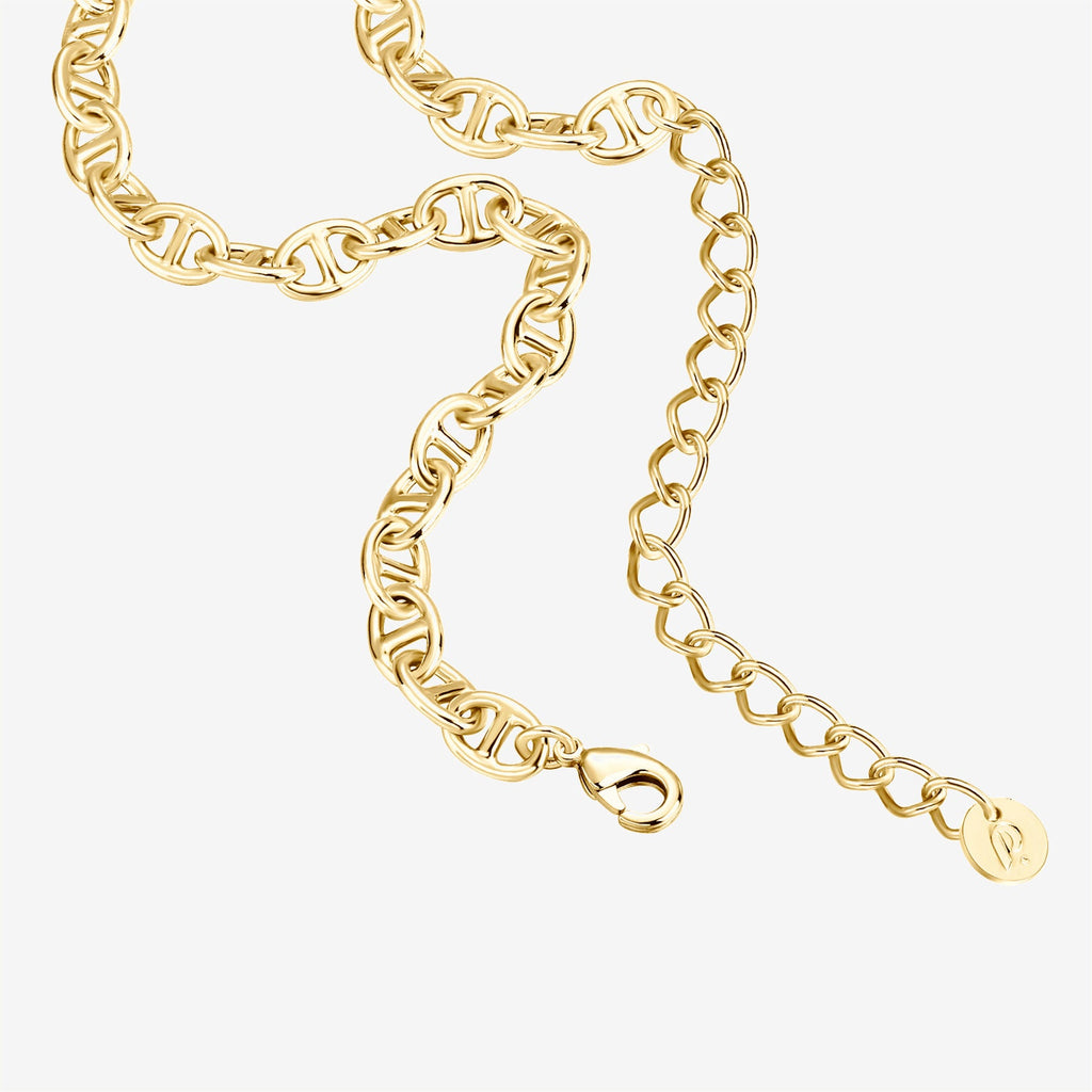 Anchor Cable Chain Necklace Yellow Gold Necklace 