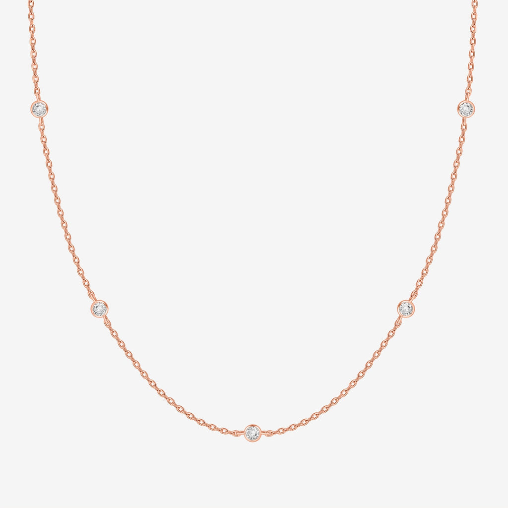 Simulated Diamond By The Yard Necklace Rose Gold Necklace 