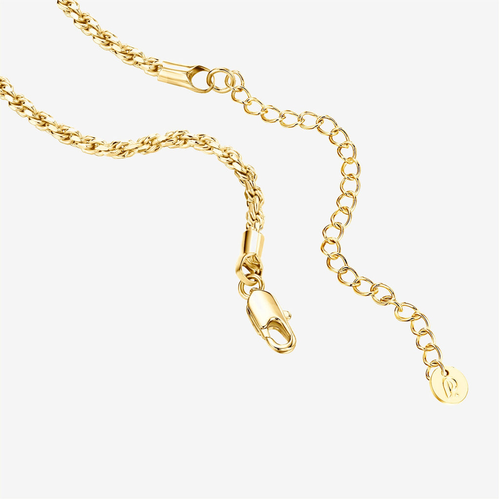 Rope Chain Necklace Yellow Gold Necklace 