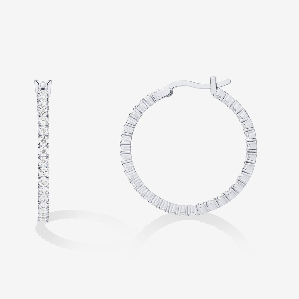 Slim Inside Out Hoops White Gold, 20mm  