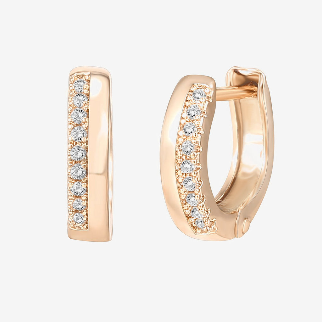 Vermeil Two-Faced Huggie Rose Gold Earring 