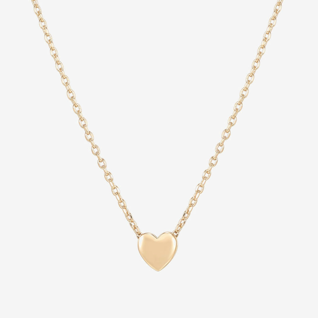 Heart Necklace Yellow Gold Necklace 