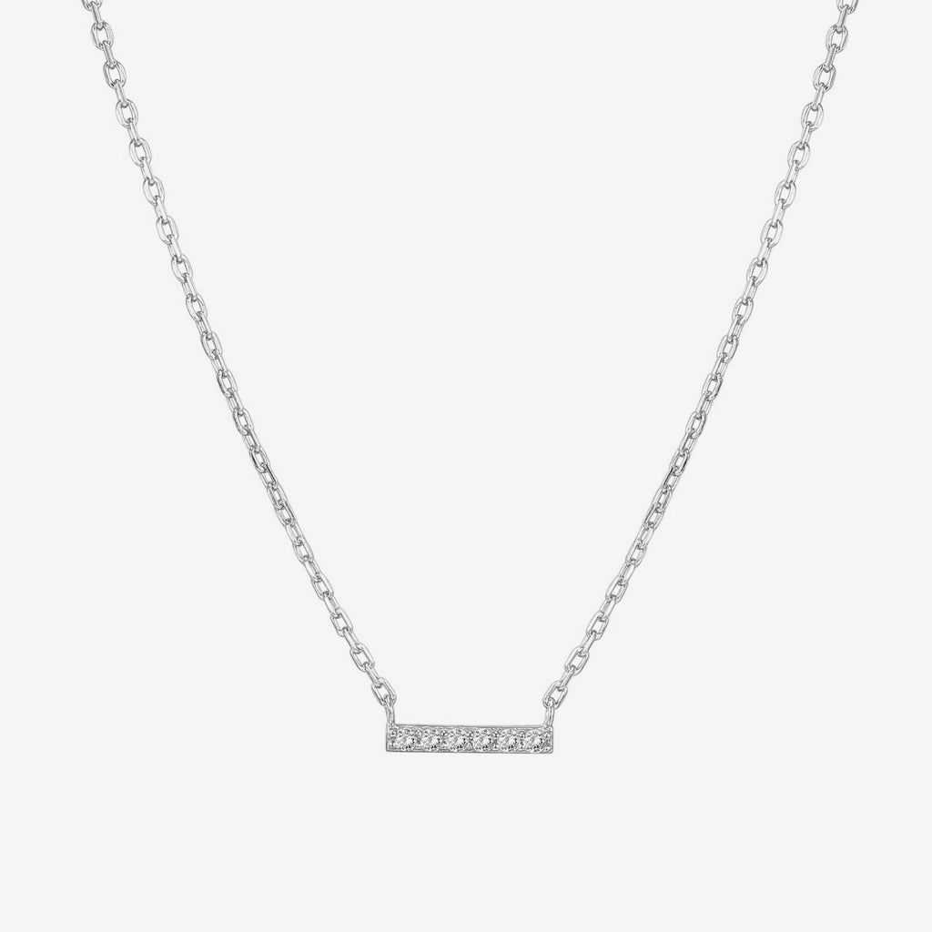 Bar Necklace White Gold Necklace 