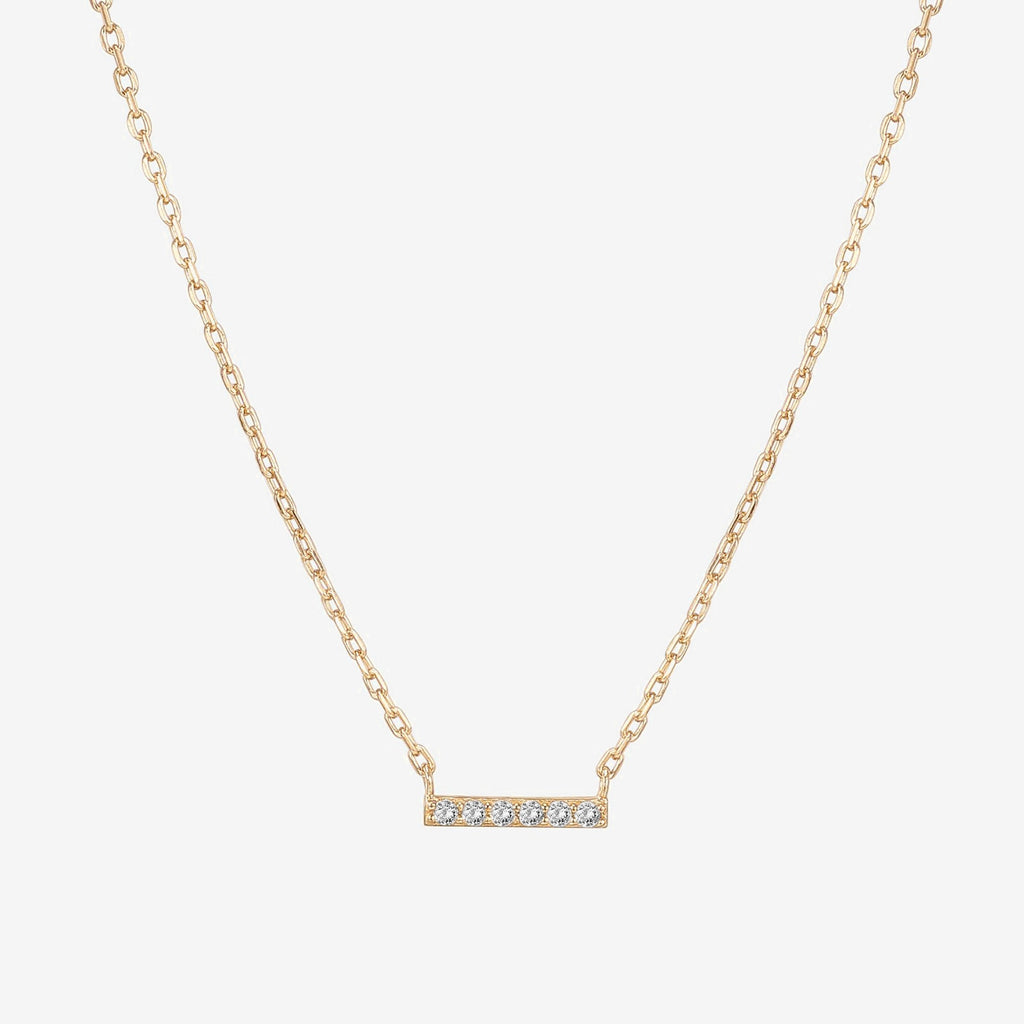 Bar Necklace Yellow Gold Necklace 