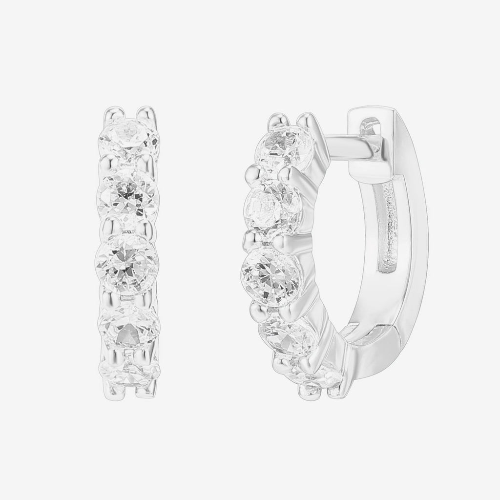 Cora Huggies White Gold Earring 