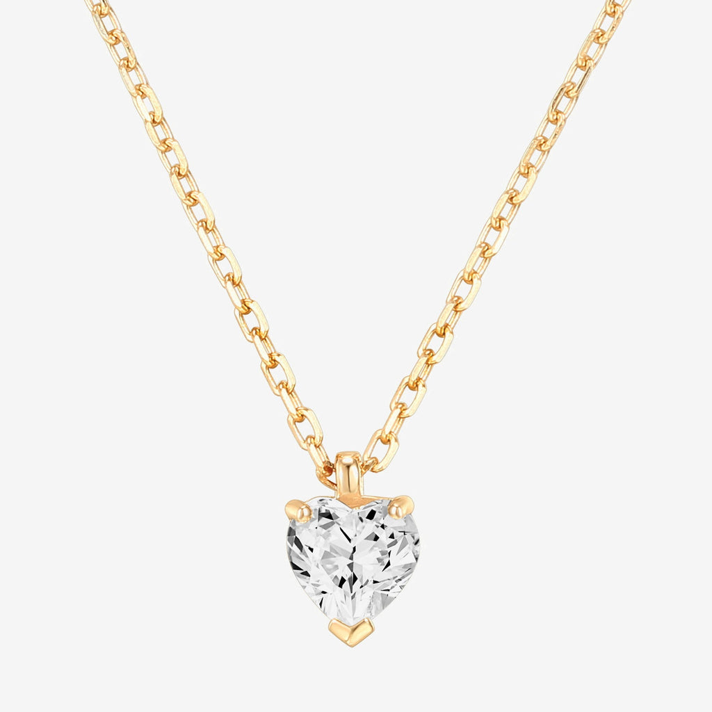 Heart Pendant Yellow Gold Necklace 