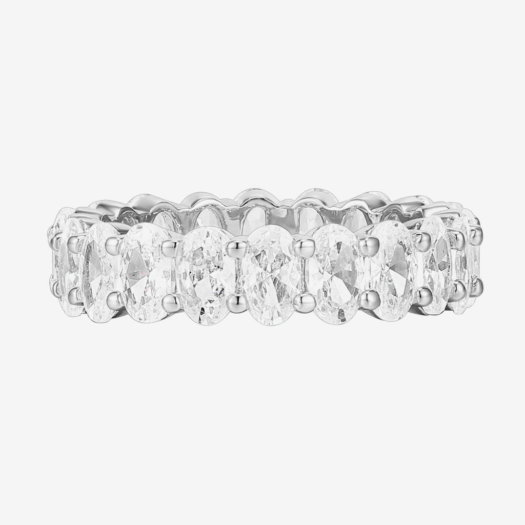 Oval Eternity Band 5,6,7,8,9, White Gold Ring 