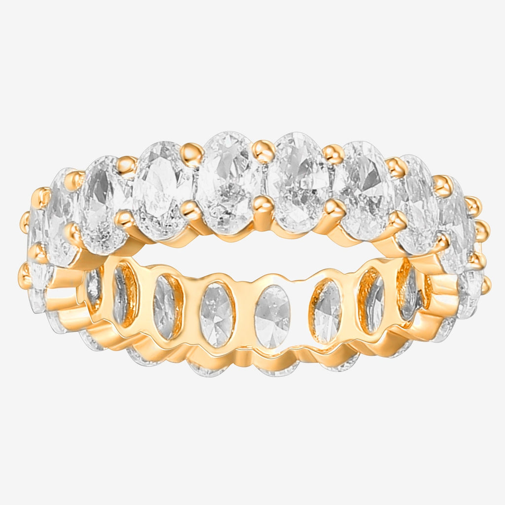 Oval Eternity Band 5,6,7,8,9, Yellow Gold Ring 