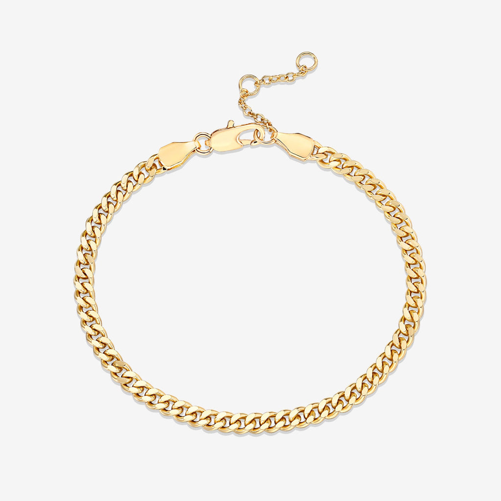 Curb Chain Bracelet Medium, Yellow Gold Bracelet 
