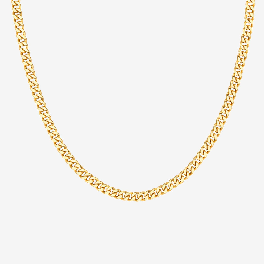 Curb Chain Adjustable Necklace Curb, Yellow Gold Necklace 