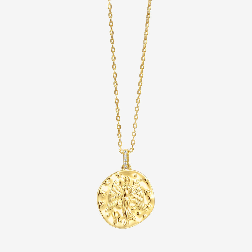 Angel Pendant Yellow Gold Necklace 