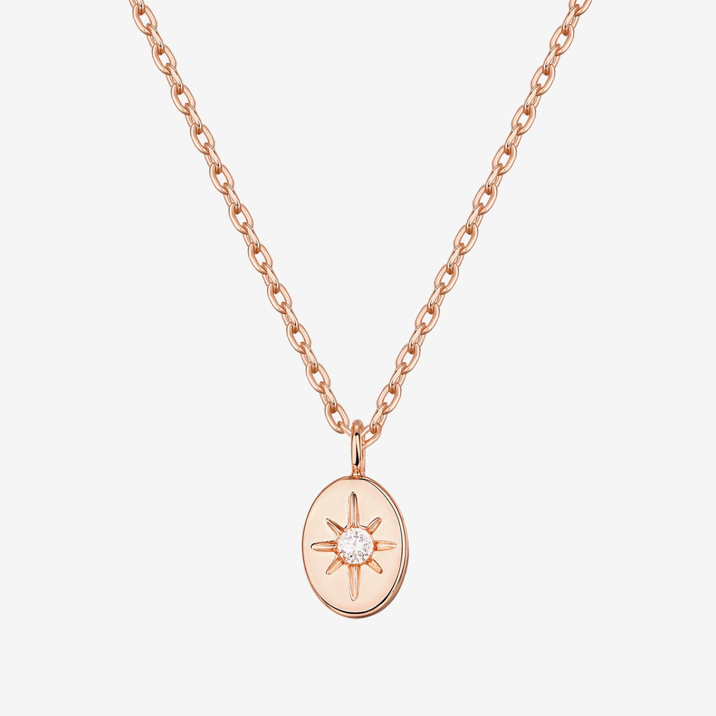North Star Pendant Rose Gold Necklace 