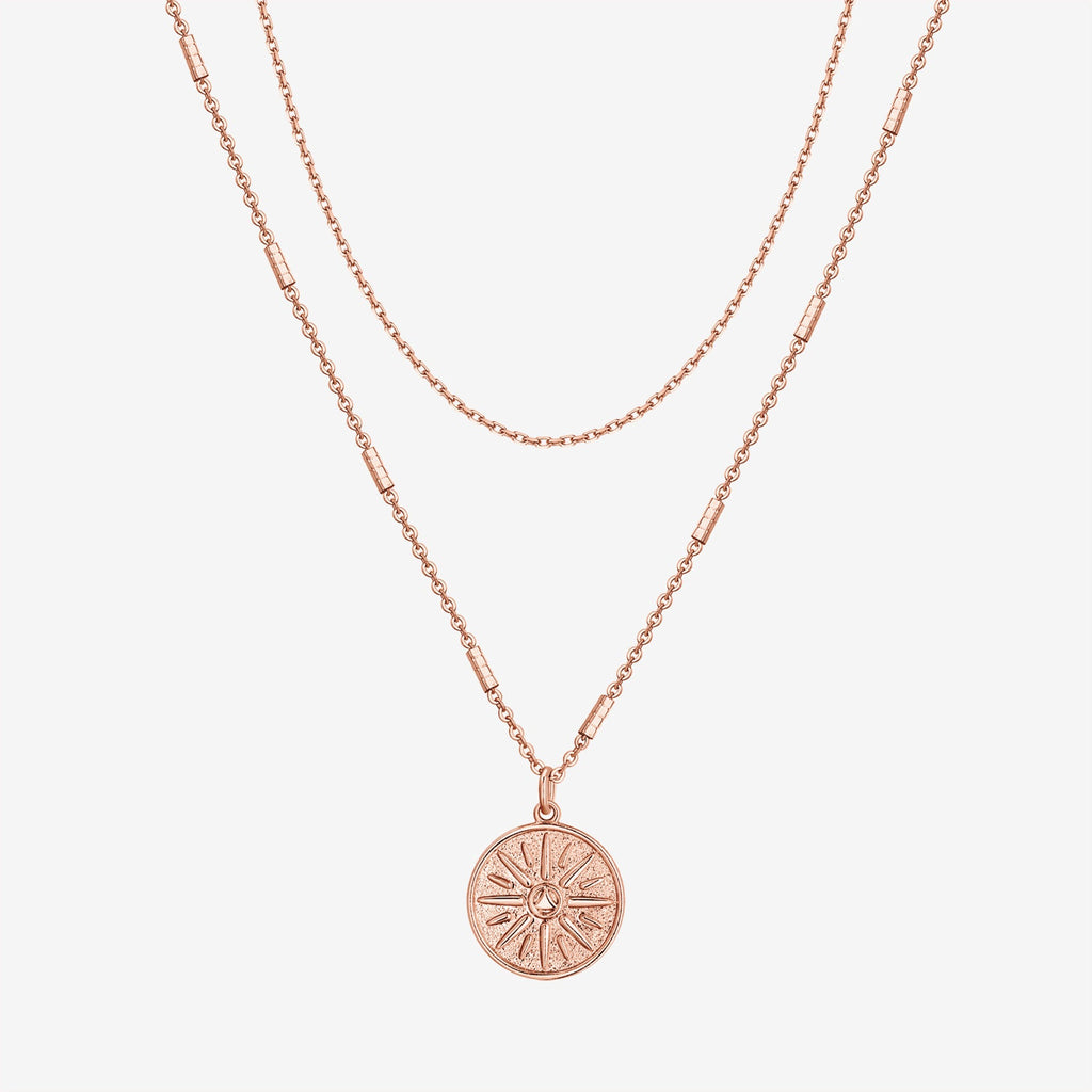 Coin Pendant Rose Gold Necklace 