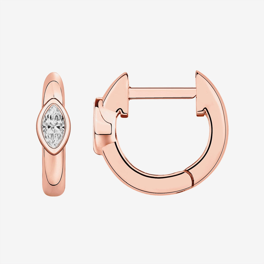 Marquise Huggie Rose Gold Earring 