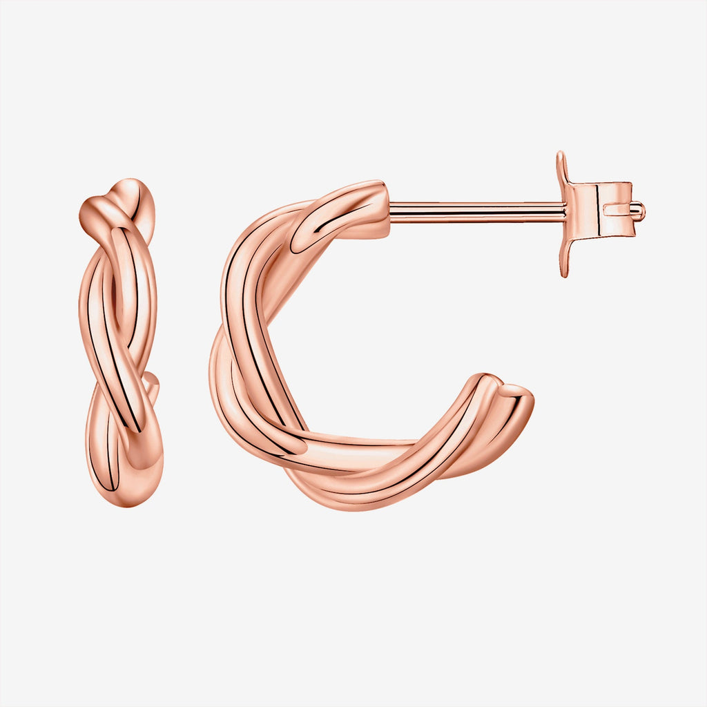 Twisted Hoops Rose Gold Earring 