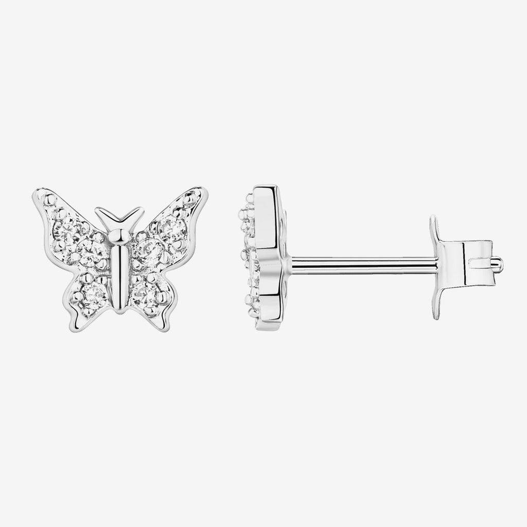 Butterfly Studs White Gold Earring 