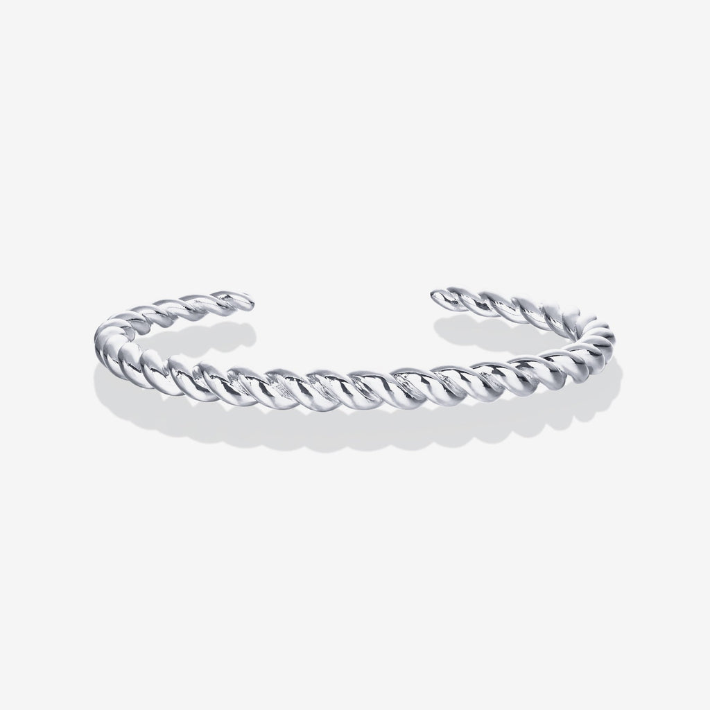 Twisted Chunky Bracelet White Gold, 6.5 Inches, 7 Inches Bracelet 