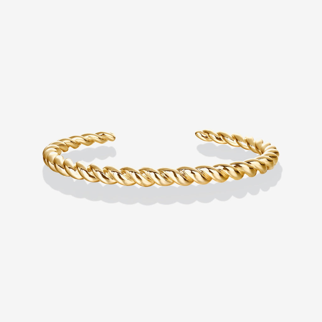 Twisted Chunky Bracelet Yellow Gold, 6.5 Inches, 7 Inches Bracelet 