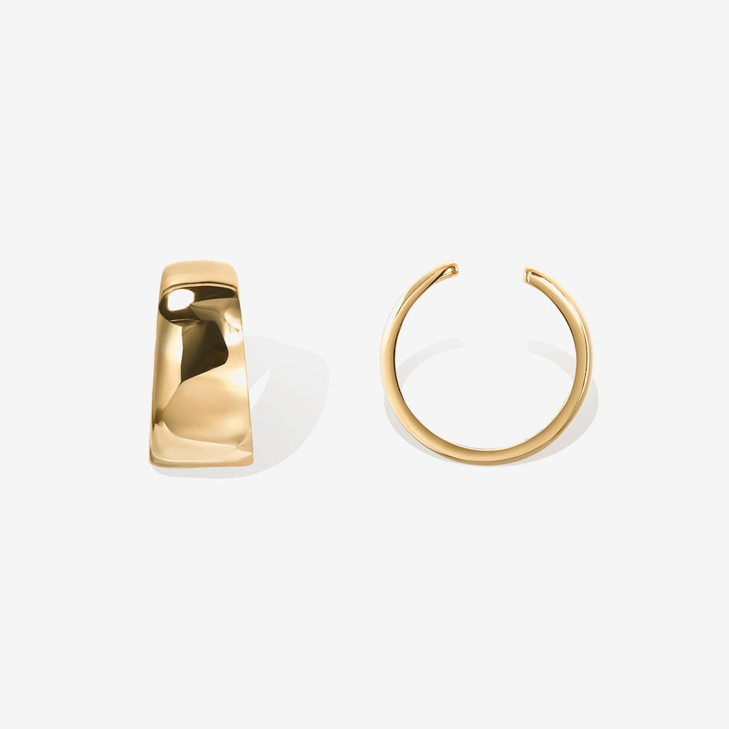 Thick Cuff Yellow Gold Earring 