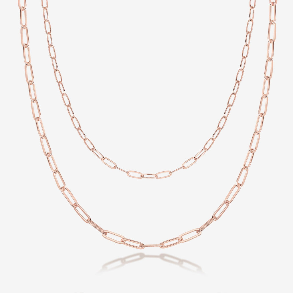 Layered Paperclip Necklace Rose Gold Necklace 