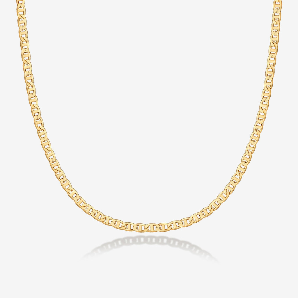 Flat Mariner Necklace Yellow Gold Necklace 