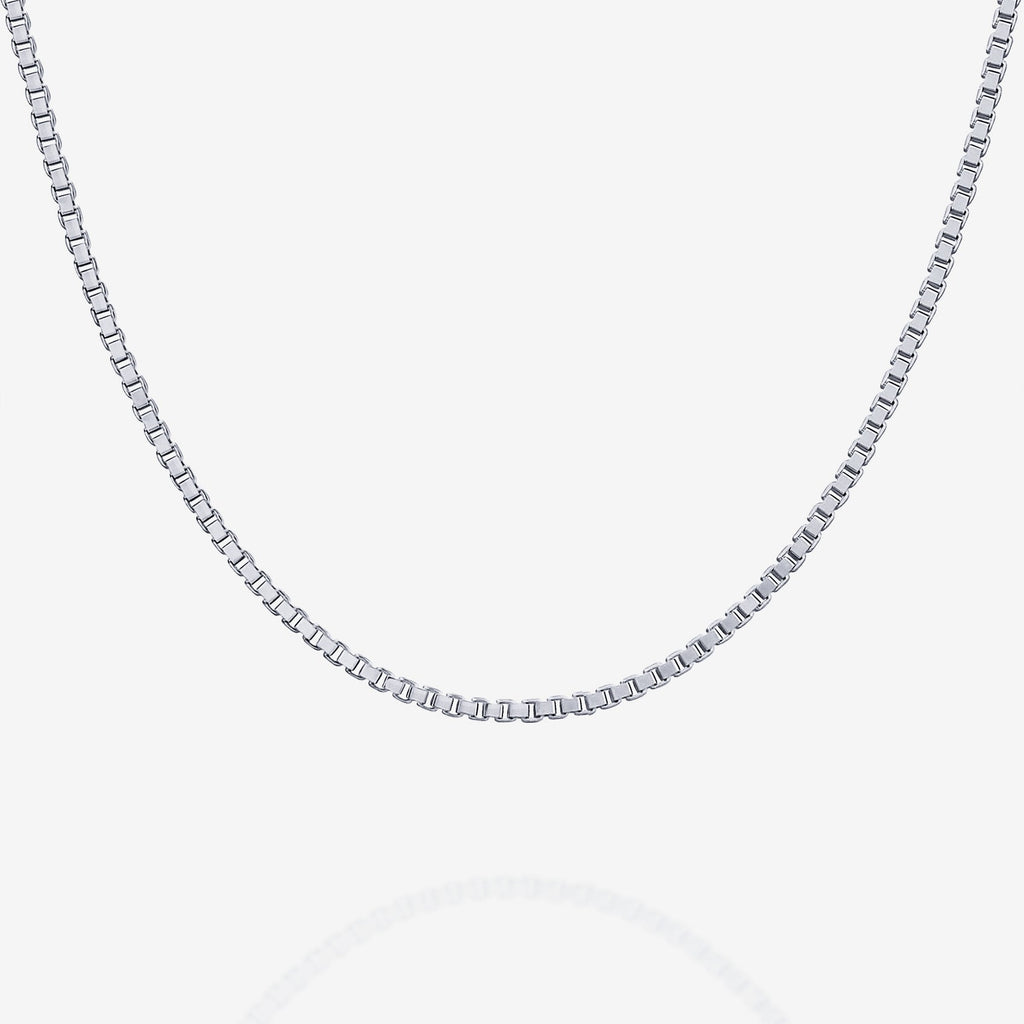 Stackable Medium Thick Square Box Chain Necklace   