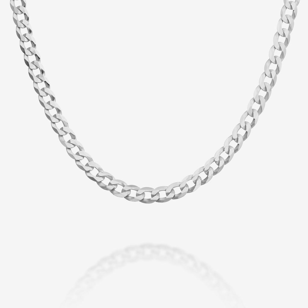 Thick Super Flat Curb Link Chain Necklace   