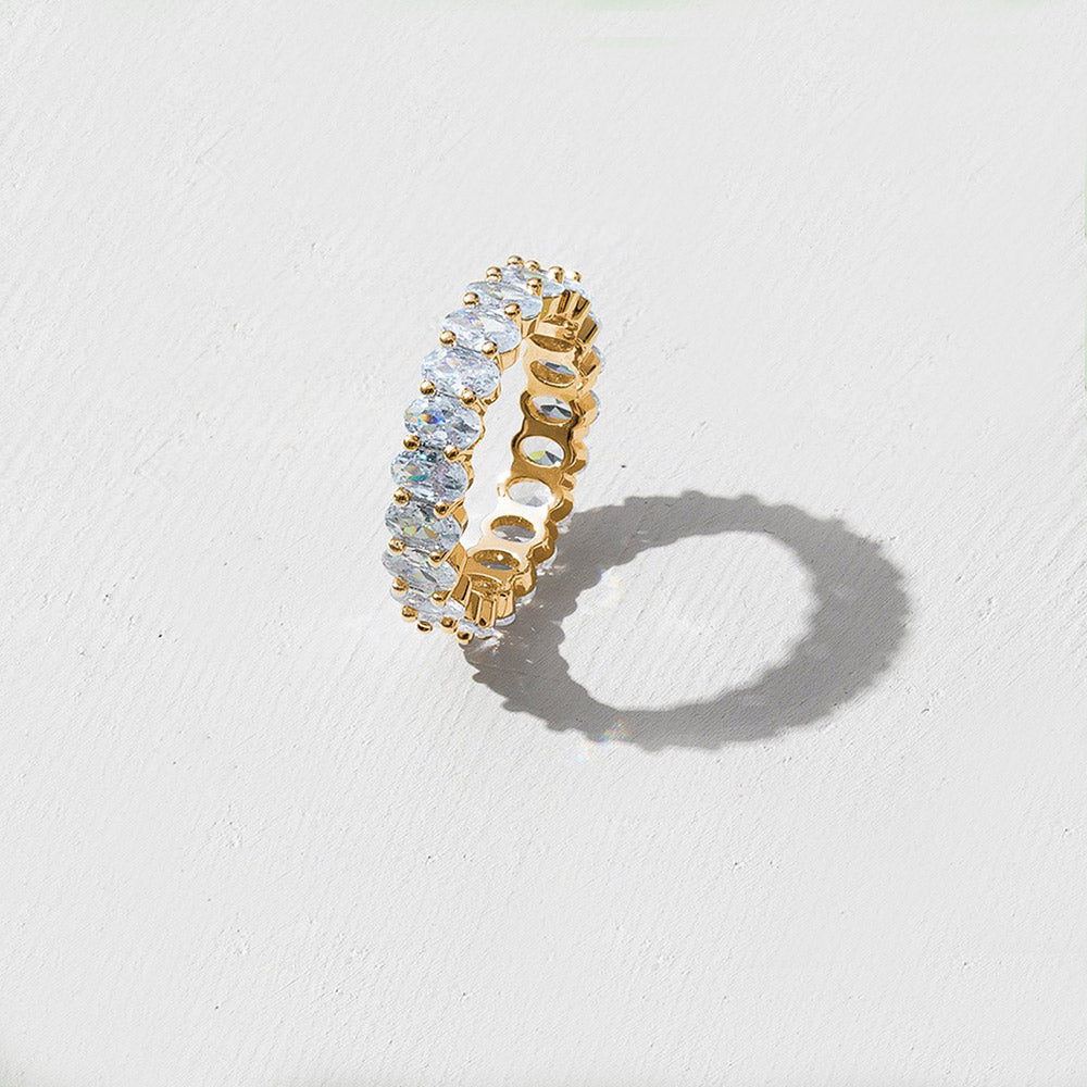 Oval Eternity Band Yellow Gold, 5,6,7,8,9 Ring 