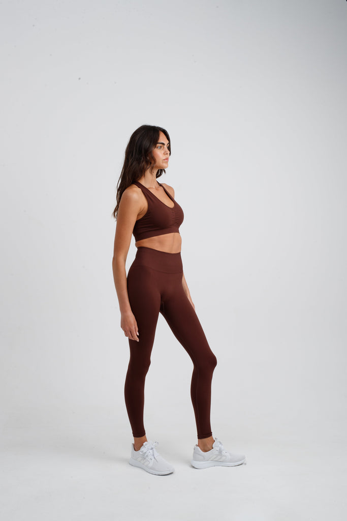 Brown High Performance Seamless Scrunch Butt Lifting Leggings  Leggings 