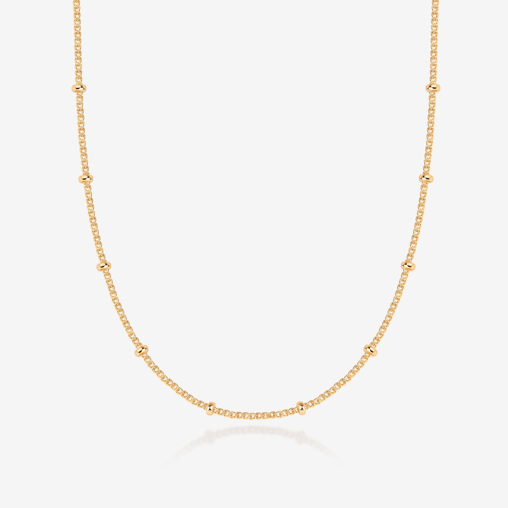 Ball Station Necklace Yellow Gold Necklace 