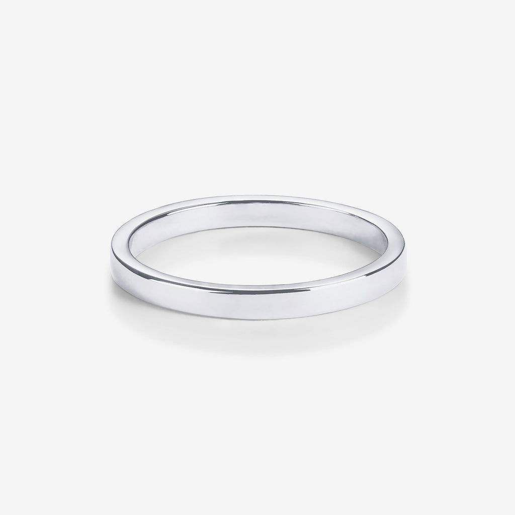 Engravable Stacker Ring White Gold Ring 