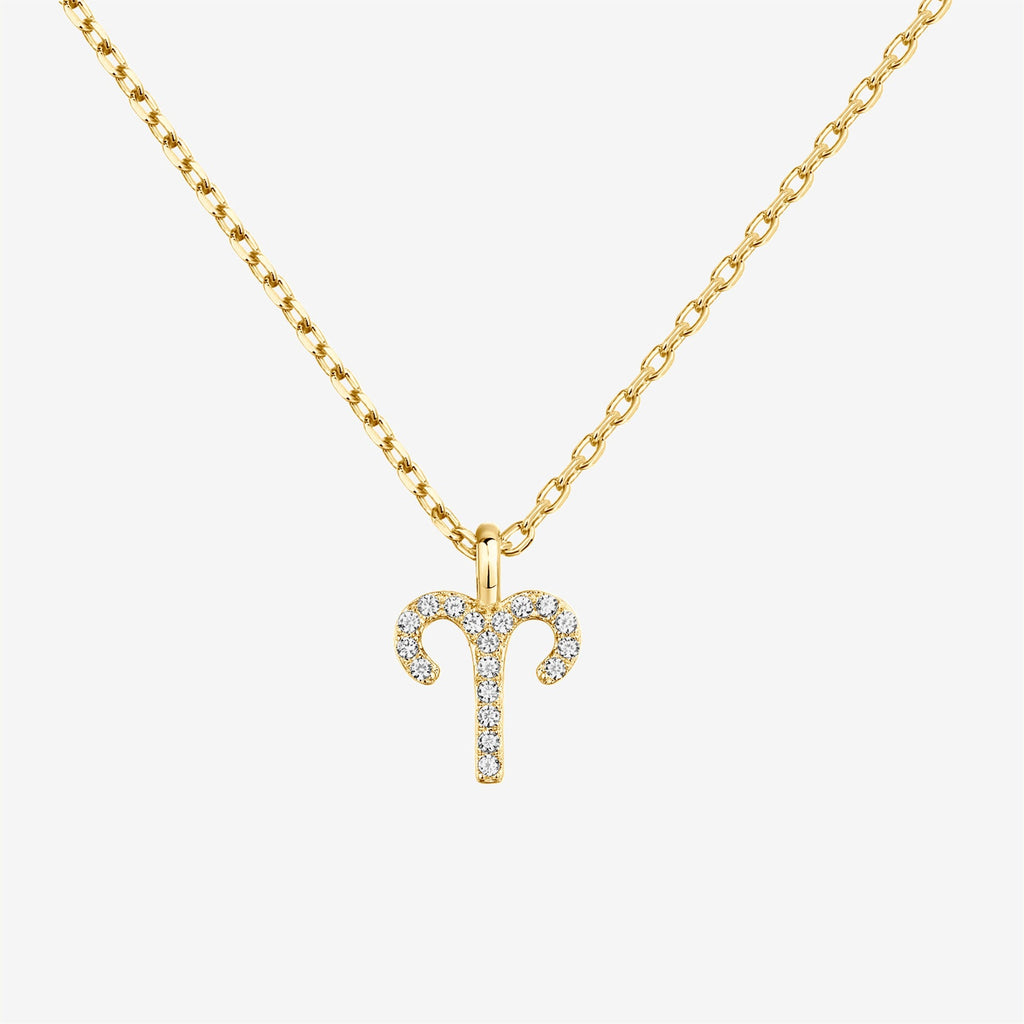 Zodiac Pendant Necklace Aries Necklace 