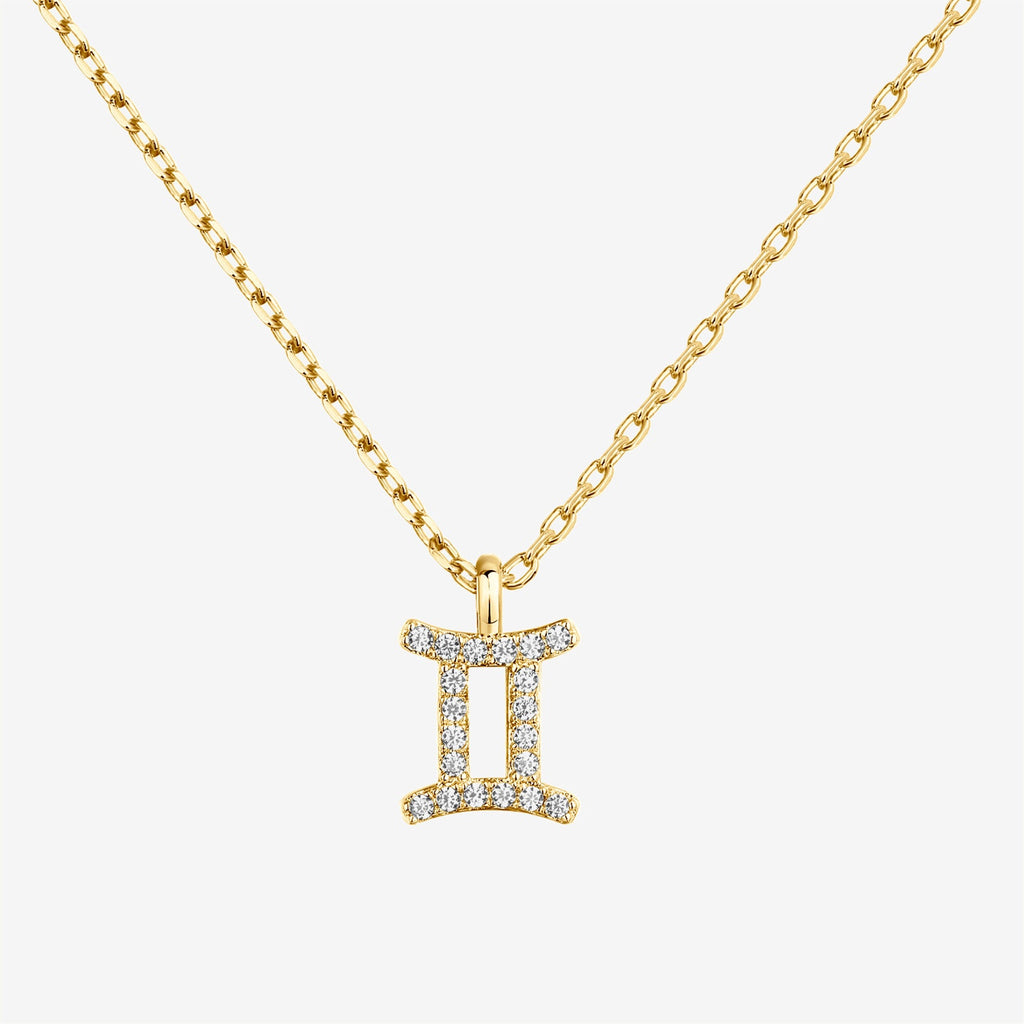 Zodiac Pendant Necklace Gemini Necklace 