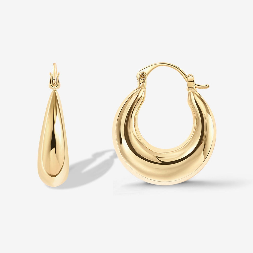 Luisa Hoops Yellow Gold, 17 Millimeters Earring 