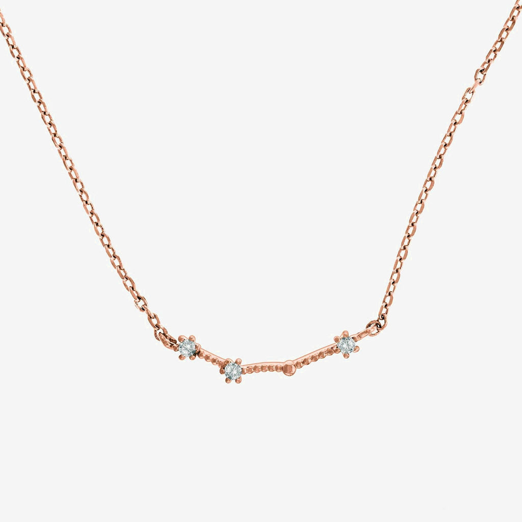 Astrology Constellation Necklace Aries, Rose Gold Necklace 