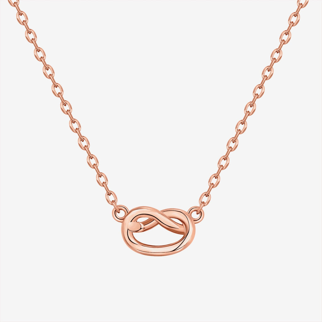 Love Knot Necklace Rose Gold Necklace 