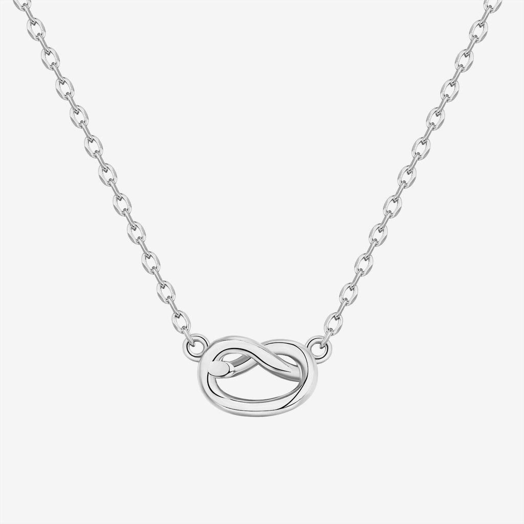 Love Knot Necklace White Gold Necklace 