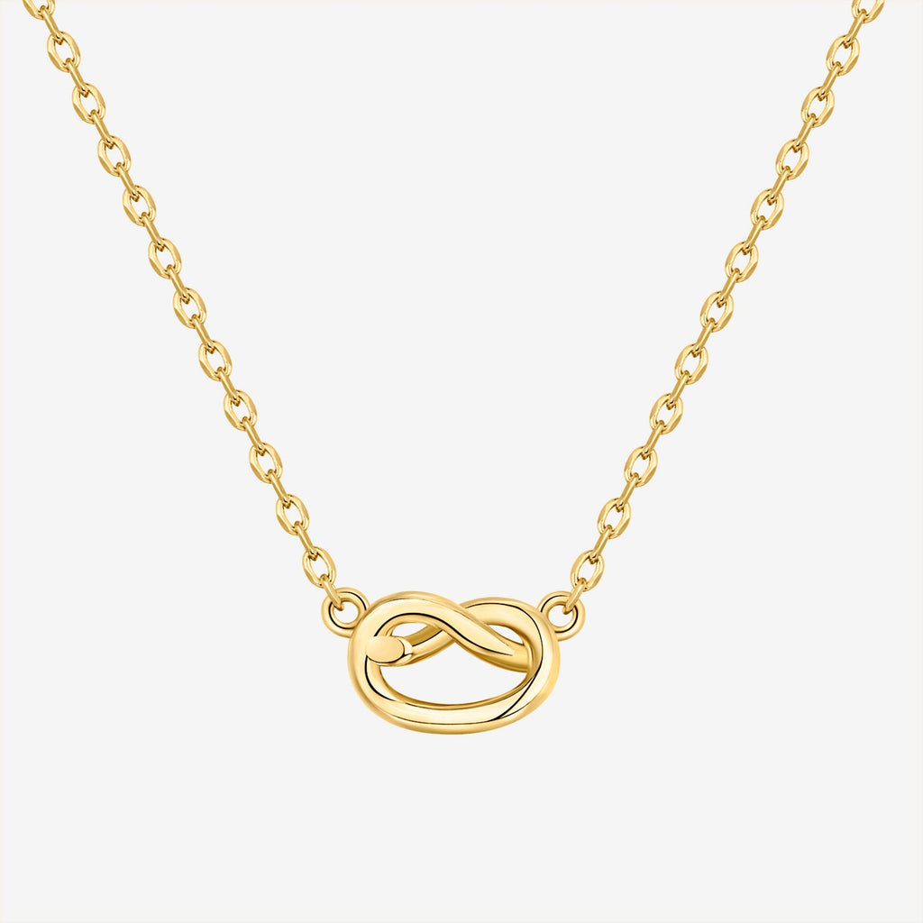 Love Knot Necklace Yellow Gold Necklace 
