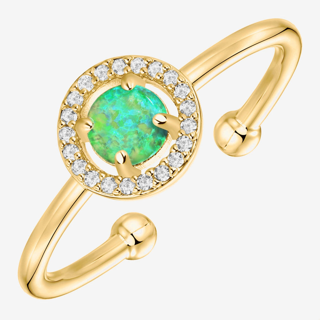 Cosmo Ring Yellow Gold Green Opal  